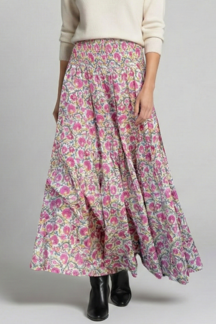 Maya | Women's Maxi Skirt | Elastic Waist Printed