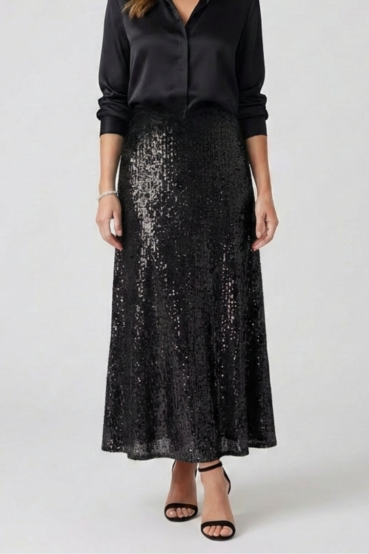 Rae | Women's Maxi Skirt | Elastic Waist Sequin