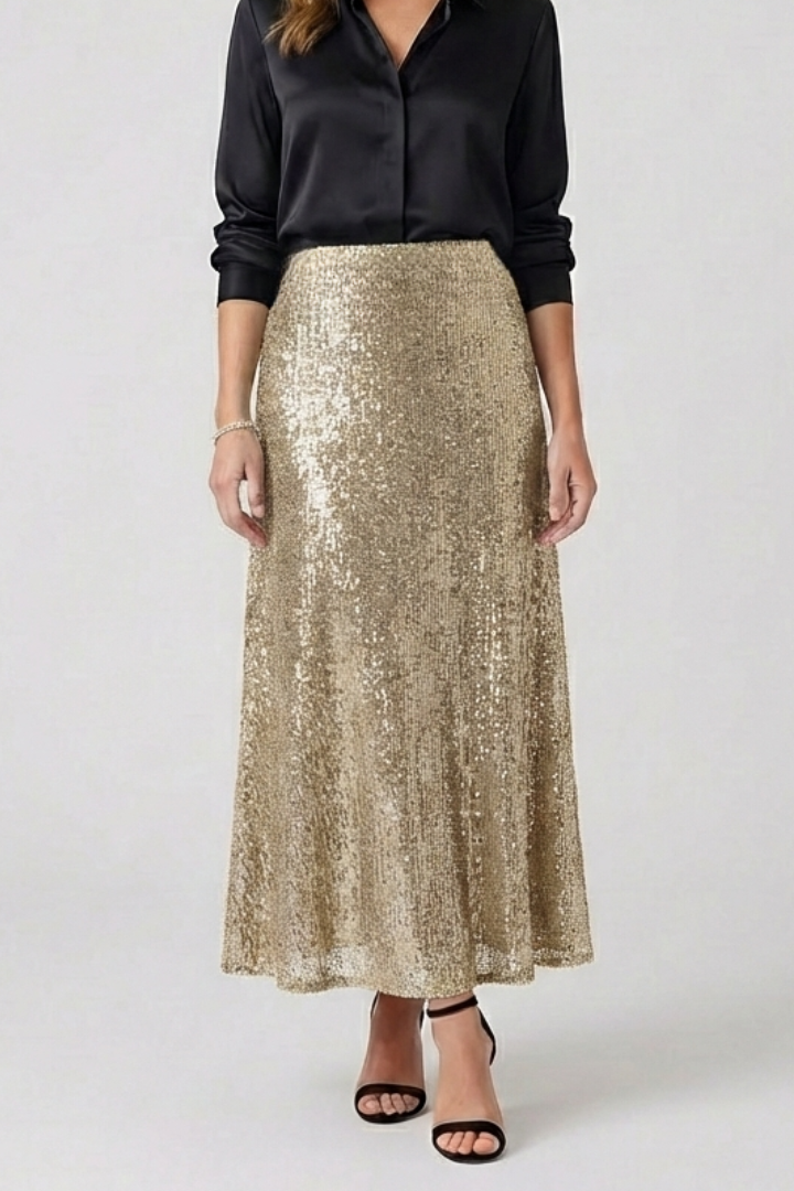 Rae | Women's Maxi Skirt | Elastic Waist Sequin