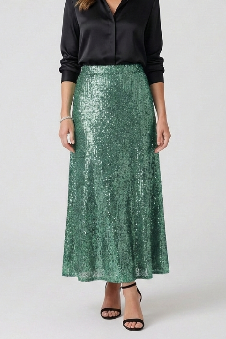 Rae | Women's Maxi Skirt | Elastic Waist Sequin