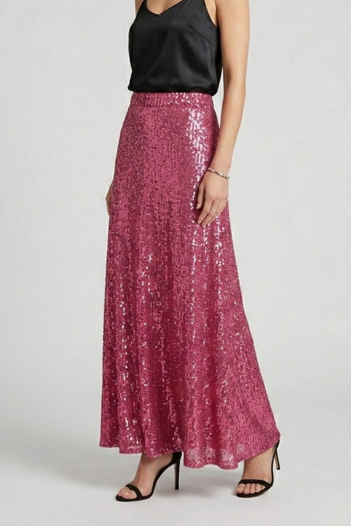 Rae | Women's Maxi Skirt | Elastic Waist Sequin