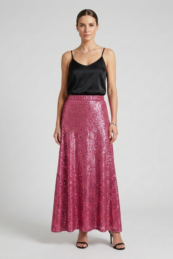 Rae | Women's Maxi Skirt | Elastic Waist Sequin