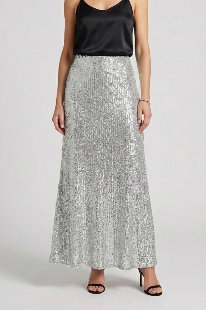 Rae | Women's Maxi Skirt | Elastic Waist Sequin