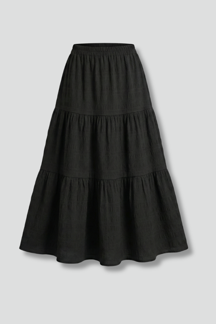Willa | Women's Maxi Skirt | Elastic Waist Tiered Panels