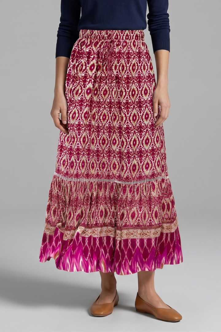 Zola | Women's Maxi Skirt | Elastic Waist Tiered Panels