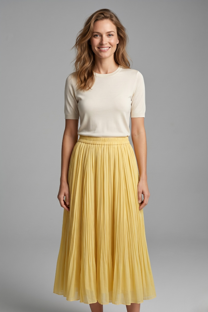 Wigburg | Women's Maxi Skirt | Elastic Waistband Pleated