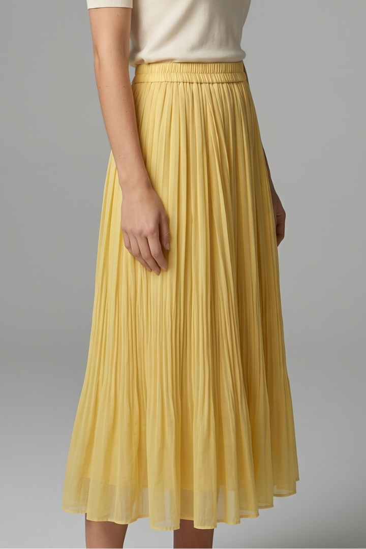 Wigburg | Women's Maxi Skirt | Elastic Waistband Pleated