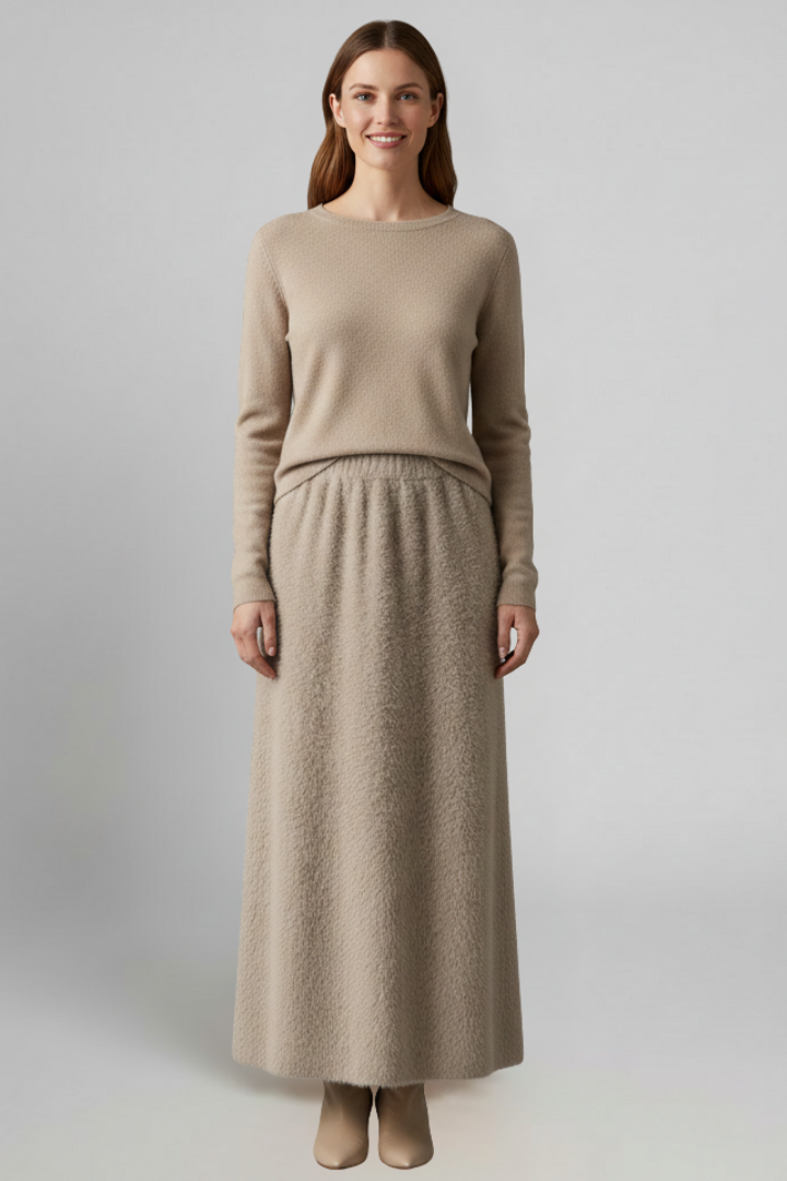 Tala | Women's Maxi Skirt | Elastic Waistband Textured