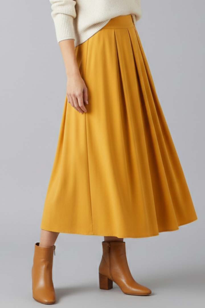 Quinn | Women's Maxi Skirt | High Waist Pleated Front
