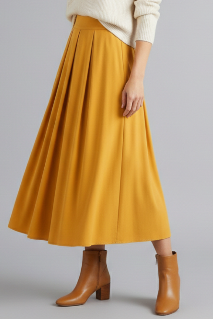 Quinn | Women's Maxi Skirt | High Waist Pleated Front