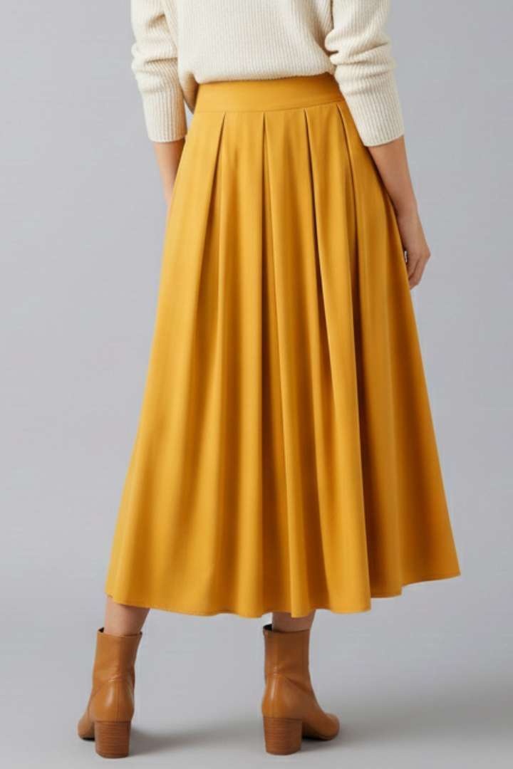 Quinn | Women's Maxi Skirt | High Waist Pleated Front