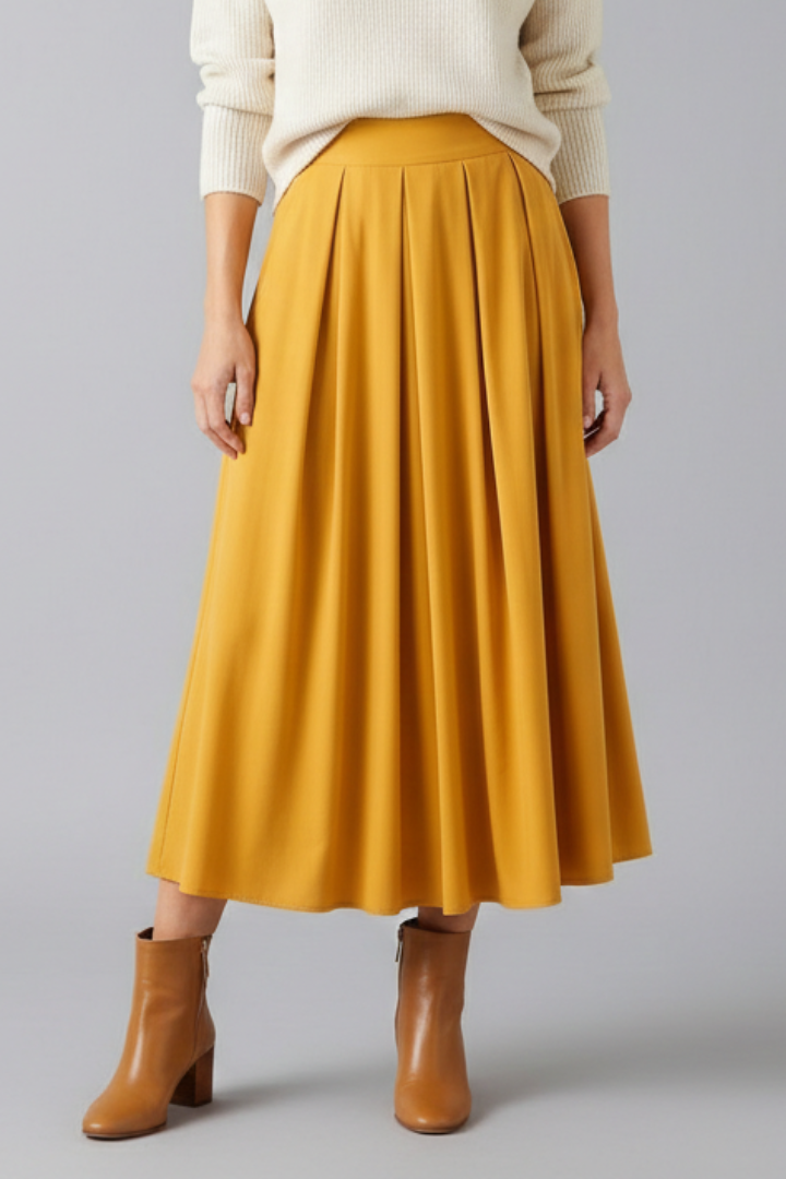 Quinn | Women's Maxi Skirt | High Waist Pleated Front