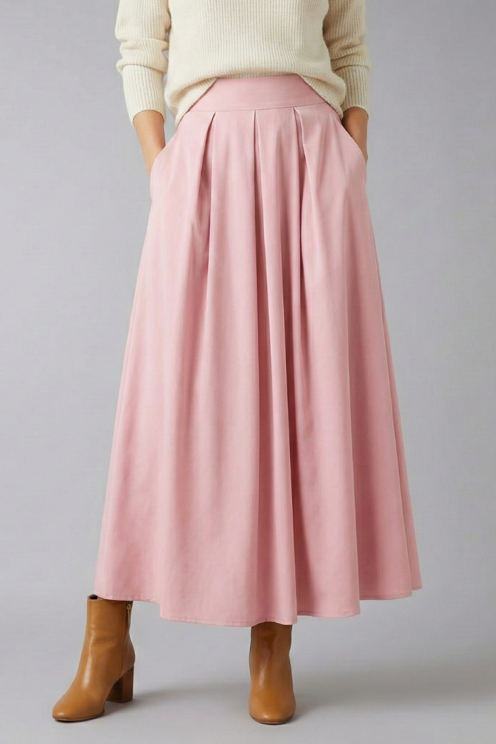 Quinn | Women's Maxi Skirt | High Waist Pleated Front