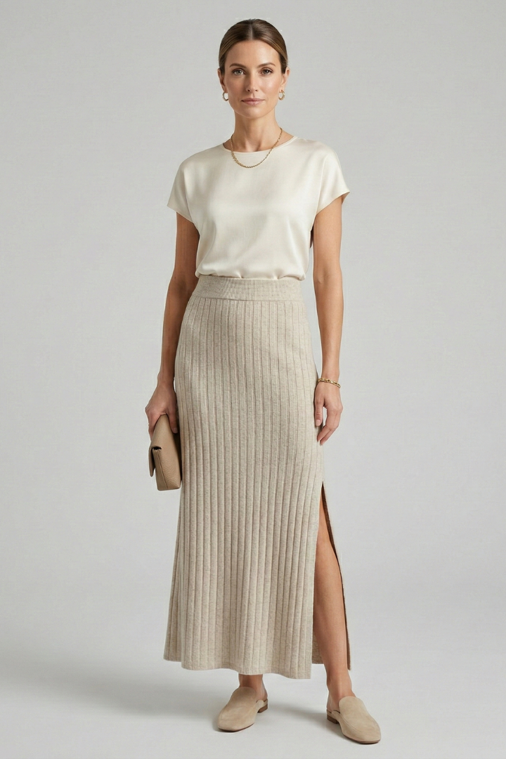 Penthesilea | Women's Maxi Skirt | High Waist Side Slit