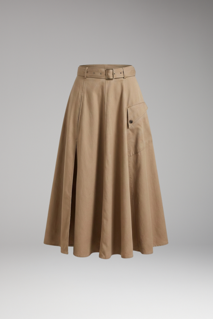 Tara | Women's Maxi Skirt | Side Pockets High Slit