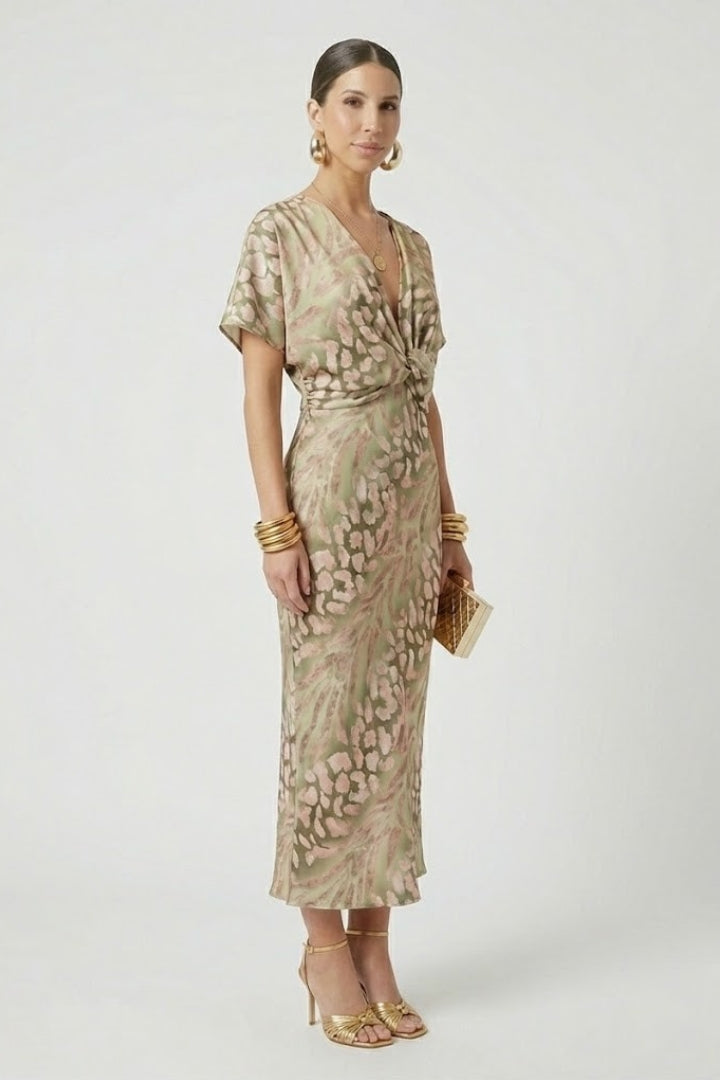 Ebba | Women's Midi Dress | Pleated Skirt Floral Print