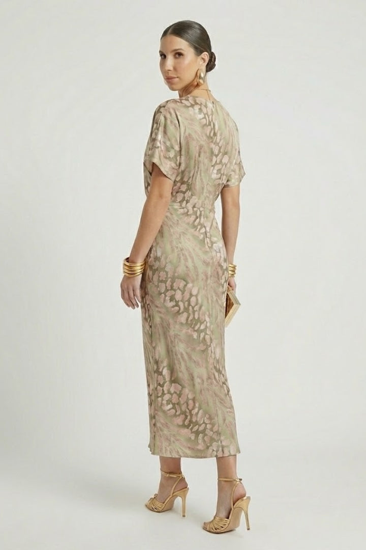 Ebba | Women's Midi Dress | Pleated Skirt Floral Print