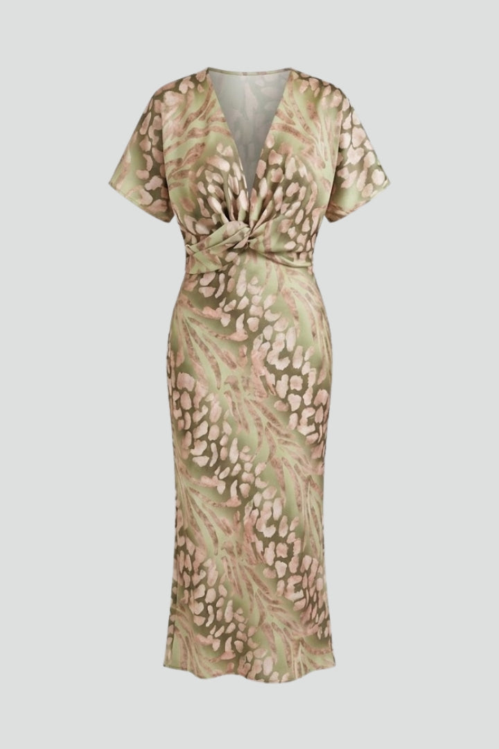 Ebba | Women's Midi Dress | Pleated Skirt Floral Print
