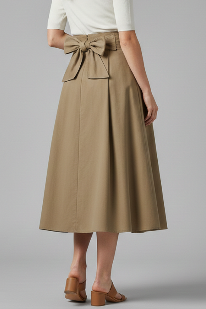 Xara | Women's Midi Skirt | High Waist Bow Detail