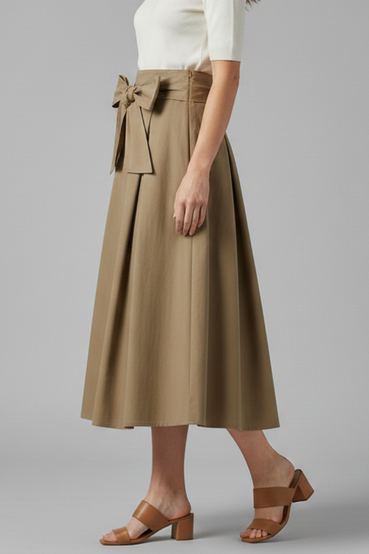 Xara | Women's Midi Skirt | High Waist Bow Detail