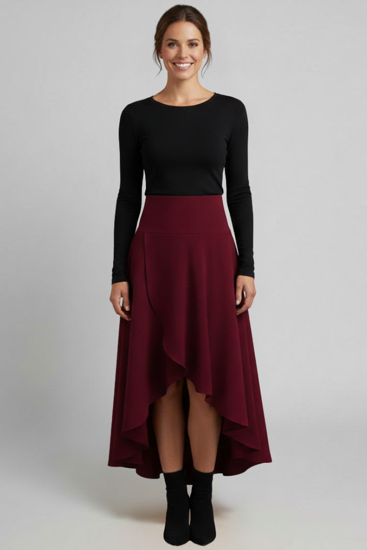 Zara | Women's Midi Skirt | Layered Hem High Waist
