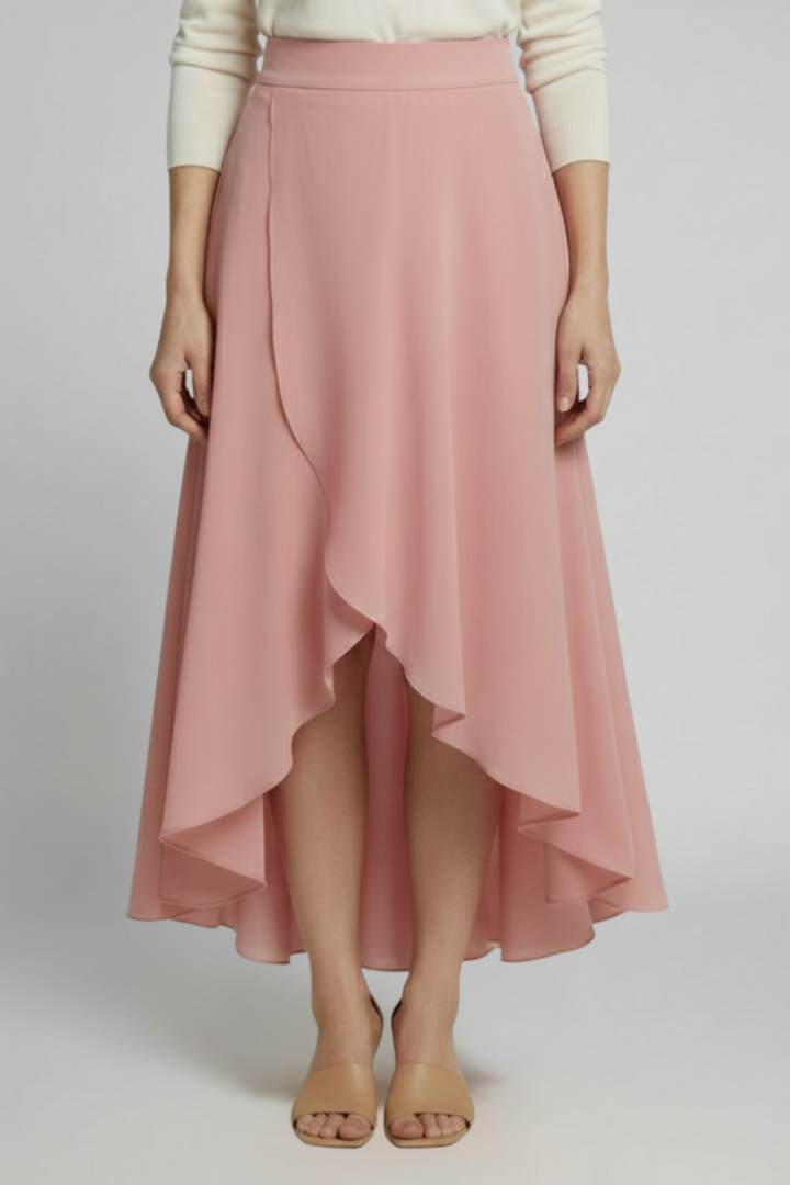 Zara | Women's Midi Skirt | Layered Hem High Waist