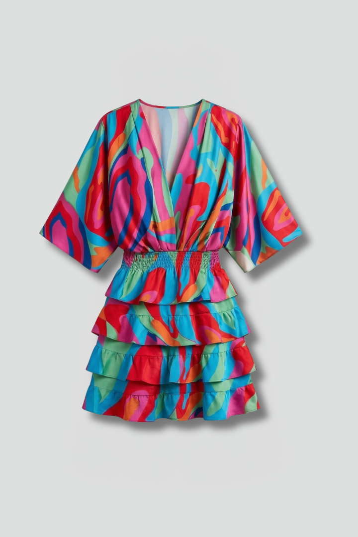 Mila | Women's Mini Dress | Wrap Front Ruffle Skirt