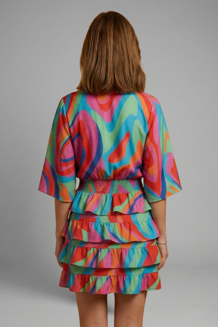Mila | Women's Mini Dress | Wrap Front Ruffle Skirt