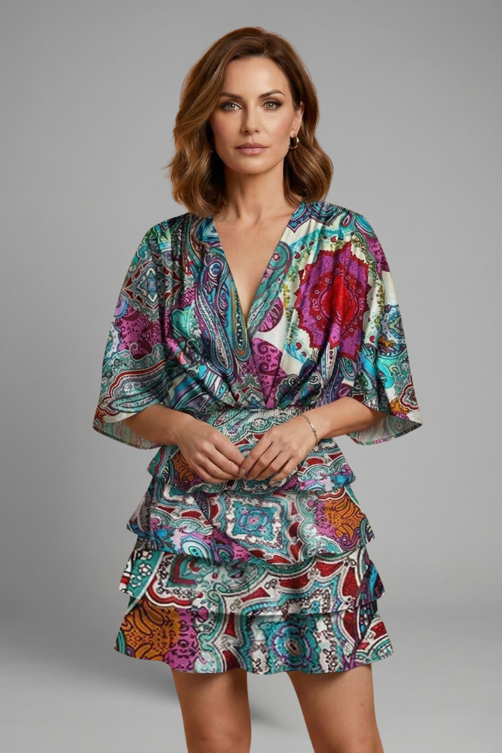 Mila | Women's Mini Dress | Wrap Front Ruffle Skirt
