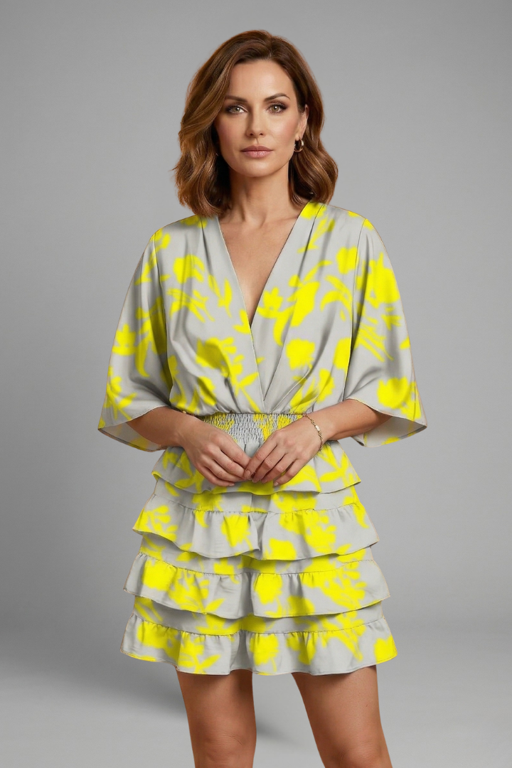 Mila | Women's Mini Dress | Wrap Front Ruffle Skirt
