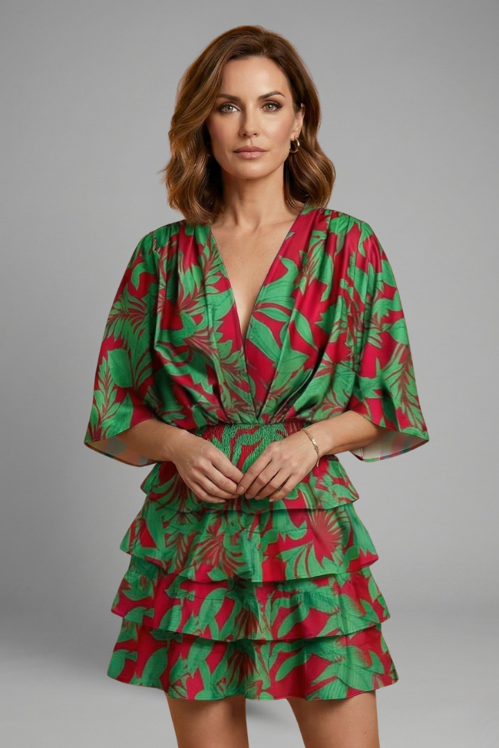 Mila | Women's Mini Dress | Wrap Front Ruffle Skirt