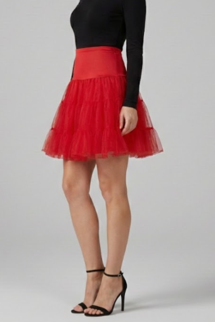 Gala | Women's Mini Skirt | Elastic Waist Tiered Mesh