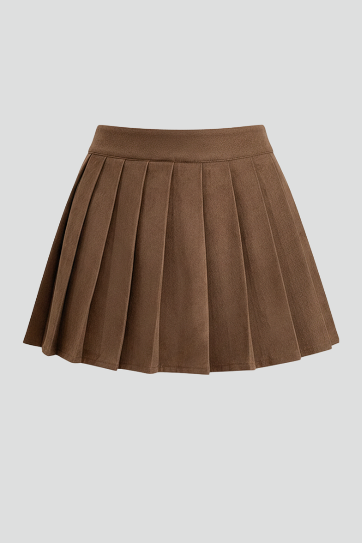 Elan | Women's Mini Skirt | Pleated Design High Waist