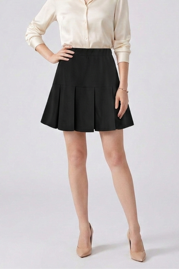 Lara | Women's Mini Skirt | Pleats High Waist