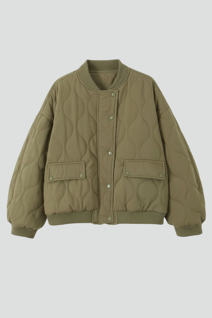 Unnur | Women's Oversized Quilted Jacket | Snap Closure