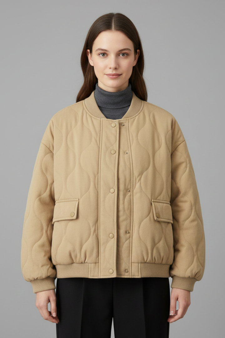 Unnur | Women's Oversized Quilted Jacket | Snap Closure