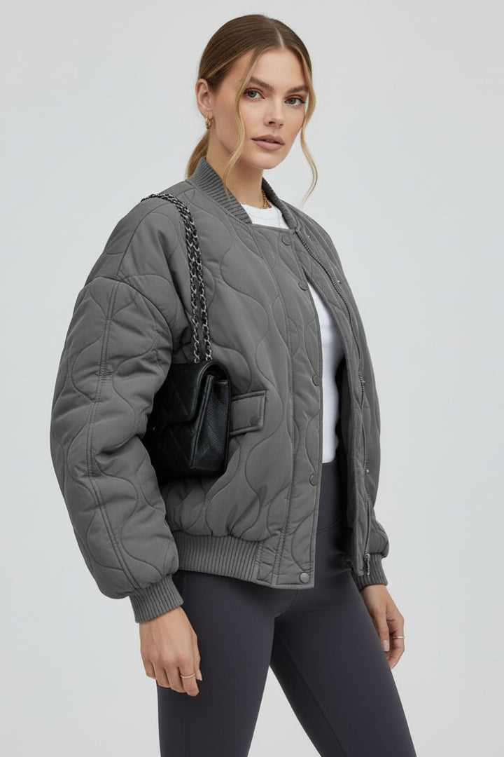 Fionnuala | Women's Oversized Quilted Bomber Jacket