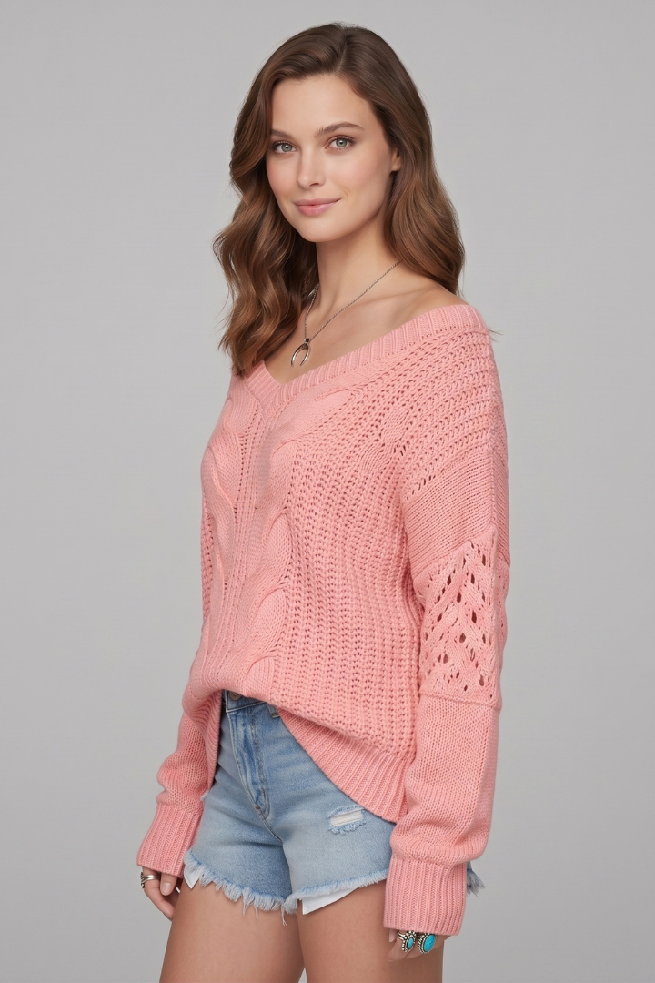 Lila | Women's Sweater | Oversized Long Sleeves Ribbed Cuffs
