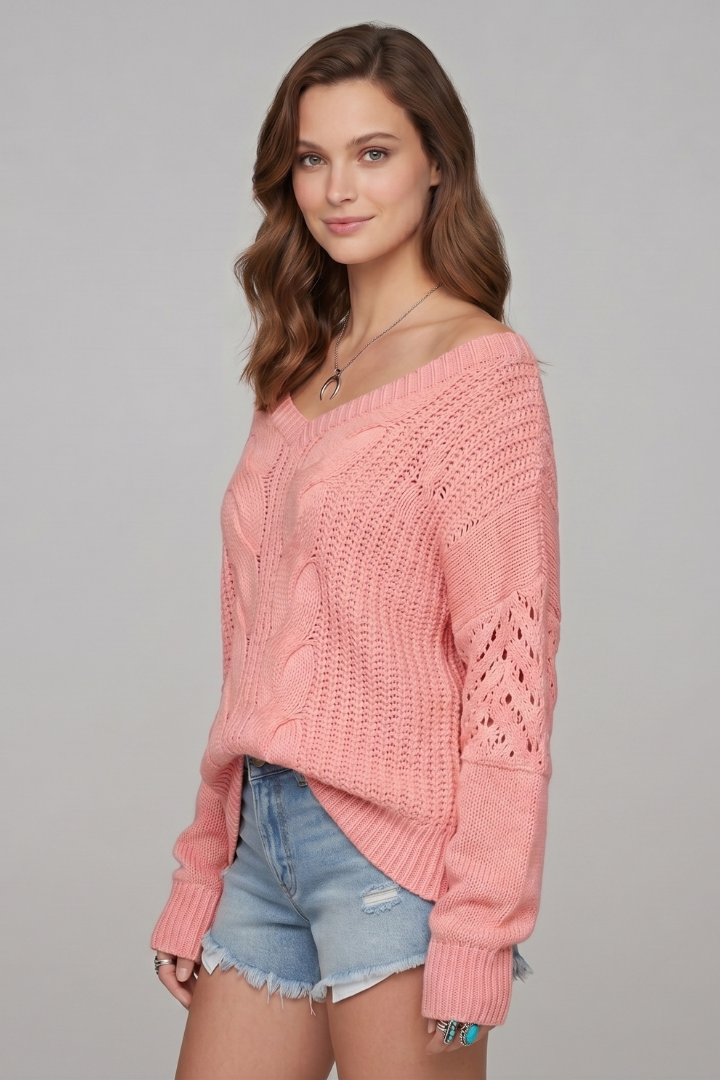 Lila | Women's Sweater | Oversized Long Sleeves Ribbed Cuffs