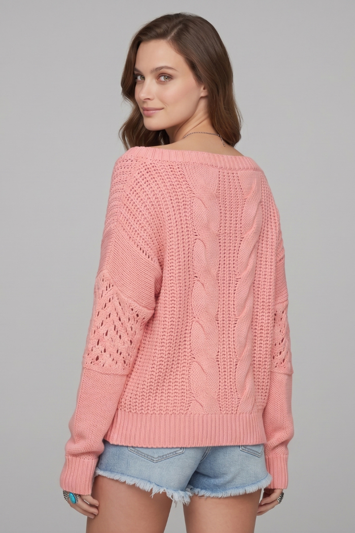 Lila | Women's Sweater | Oversized Long Sleeves Ribbed Cuffs