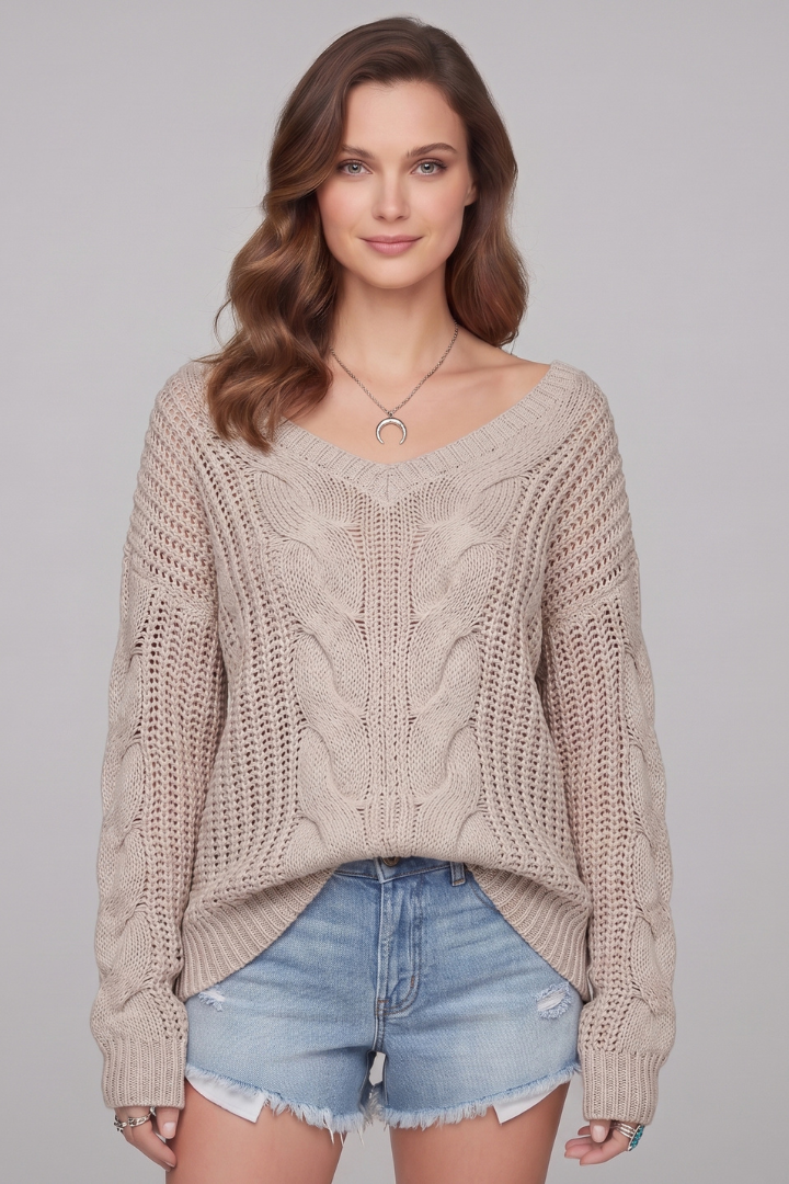 Lila | Women's Sweater | Oversized Long Sleeves Ribbed Cuffs