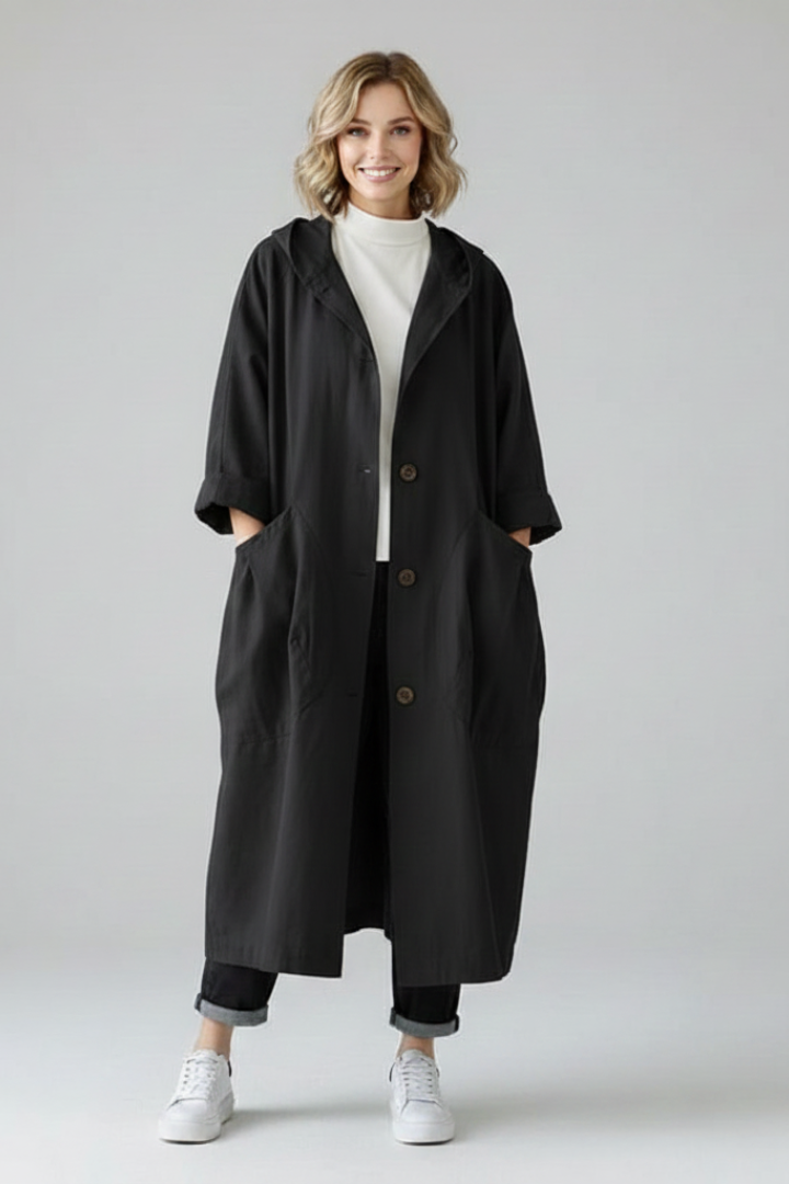 Althaia | Women's Oversized Trench Coat with Hood