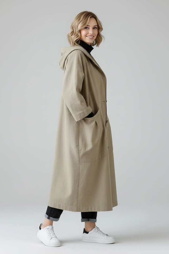 Althaia | Women's Oversized Trench Coat with Hood