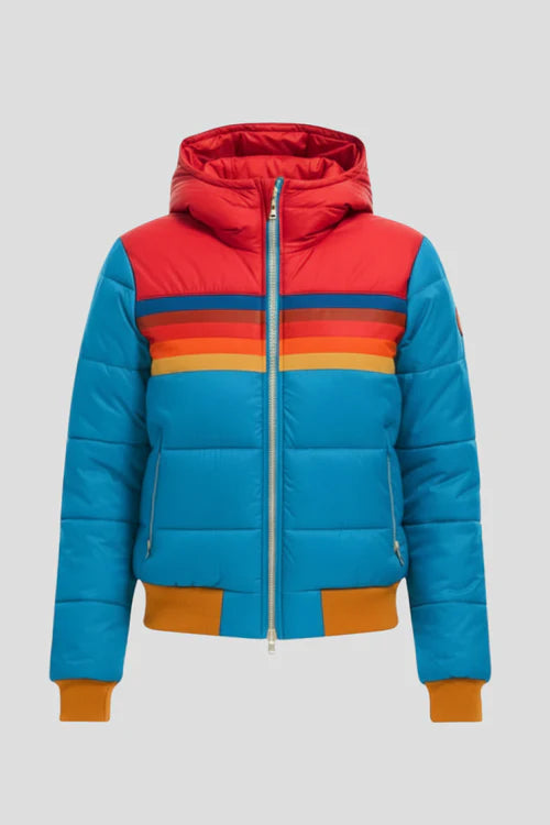 Hugeburc | Women's Padded Hooded Jacket | Striped Chest