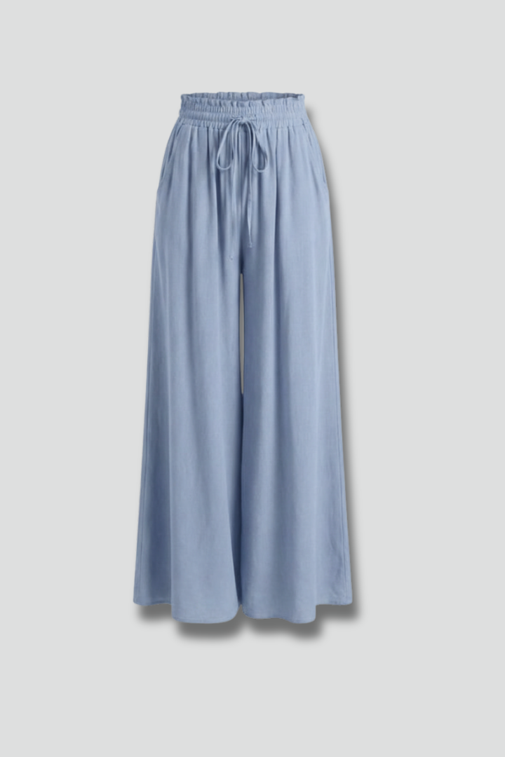 Ingrid | Women's Palazzo Trousers | Drawstring Waist Side Pockets