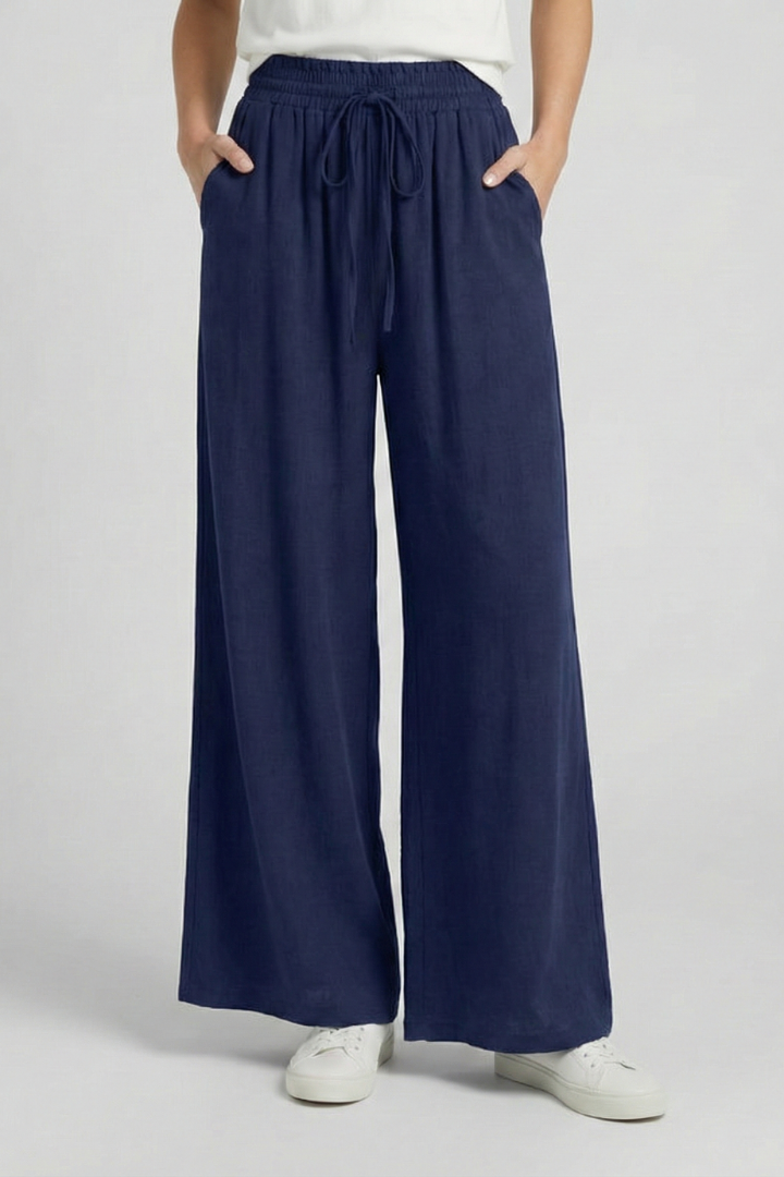 Ingrid | Women's Palazzo Trousers | Drawstring Waist Side Pockets