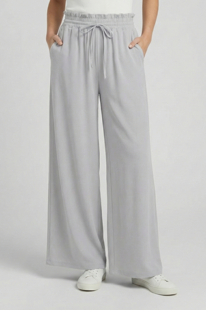 Ingrid | Women's Palazzo Trousers | Drawstring Waist Side Pockets