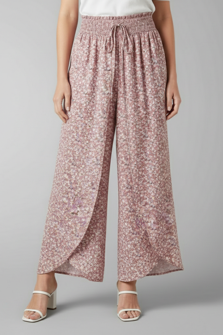Cala | Women's Palazzo Trousers | Elastic Waist Patterned