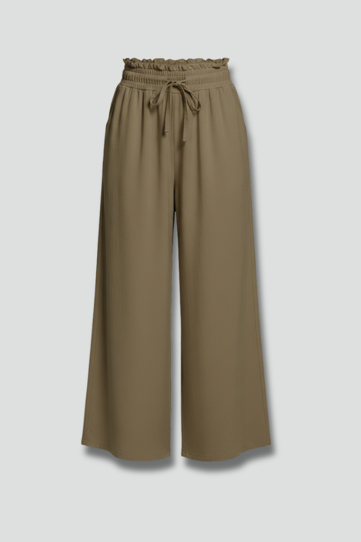 Frida | Women's Palazzo Trousers | Elastic Waist Side Pockets