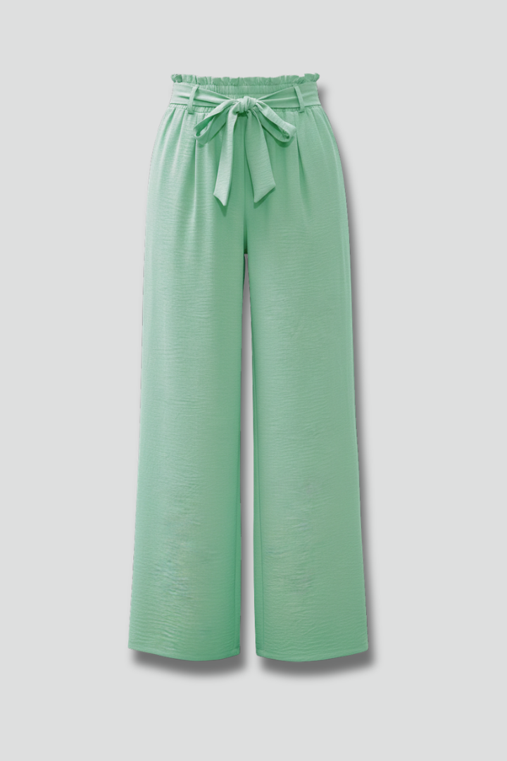 Yala | Women's Palazzo Trousers | Elastic Waist Tie Belt